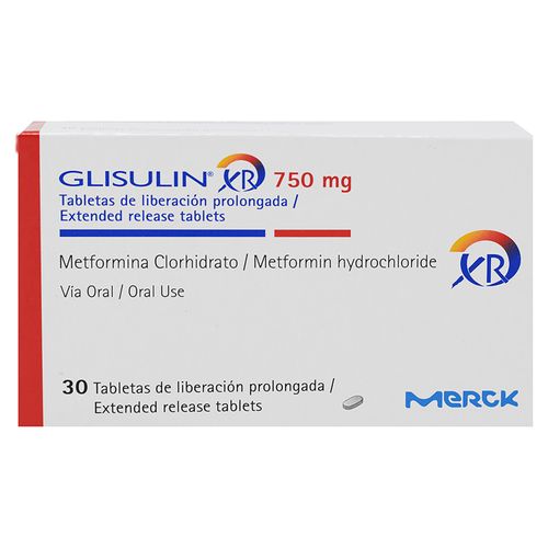 Glisulin Xr Merck 750 Mg X 30 Tabletas