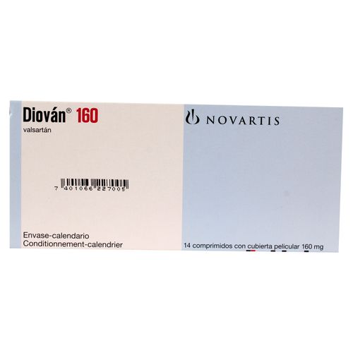 Diovan Novartis 160 Mg 14 Comprimidos