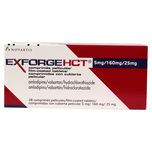 Exforge Hct Novartis 5/160/25 Mg 28 Comprimidos