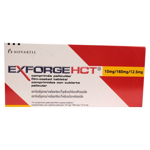 Exforge Hct Novartis 10/160/12.5Mg 14 Comprimidos