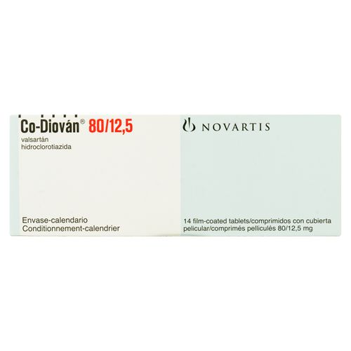 Co-Diovan Novartis 80/12.5Mg 14 Comprimidos