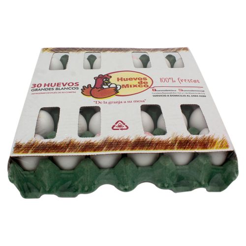 Huevo de Gallina De Mixco Blanco Grande - 30 Unidades