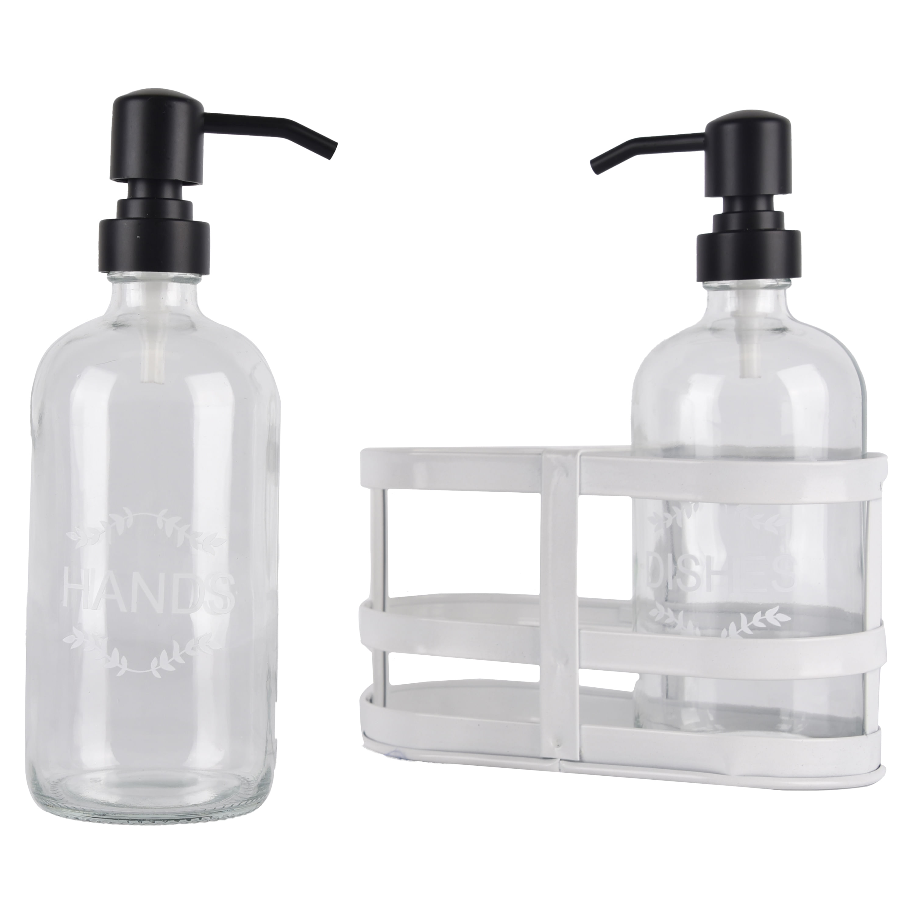 Dispensador de jabón líquido independiente de aluminio para manos,  dispensador de jabón de manos de 17.6 onzas, a prueba de óxido para baño y  cocina