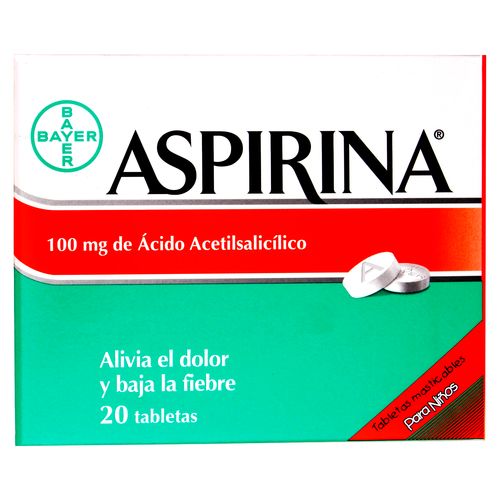 Aspirina Niños 100 Mg X 20 Tabletas