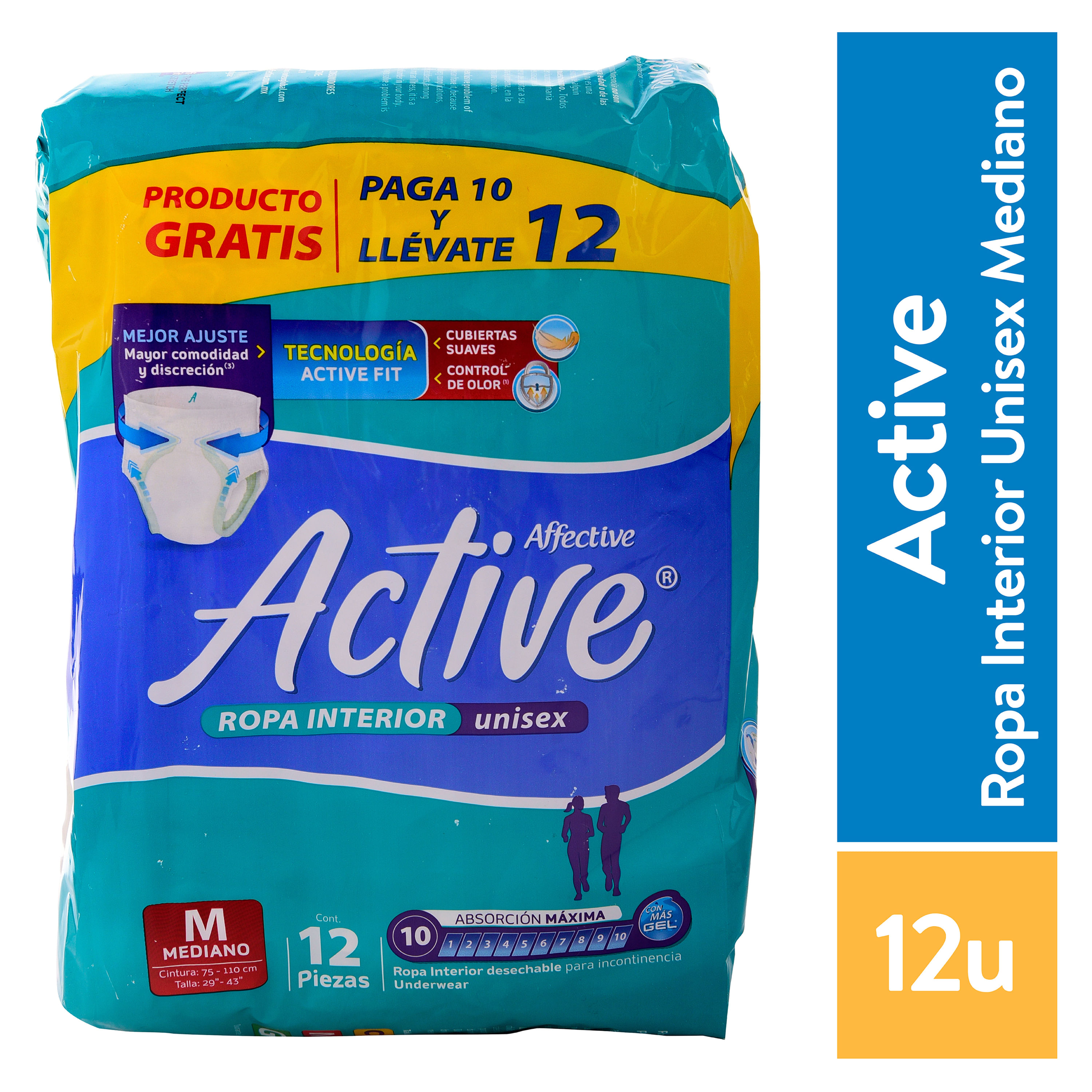 Comprar Affective Active Mediano 10 Unidades Pañales | Walmart Guatemala
