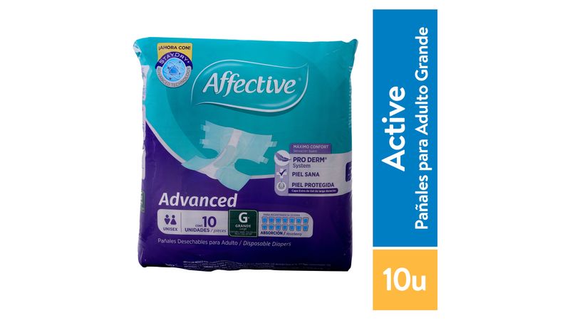 Affective Advanced Pañales para Adulto, Unisex, Talla Grande, 80