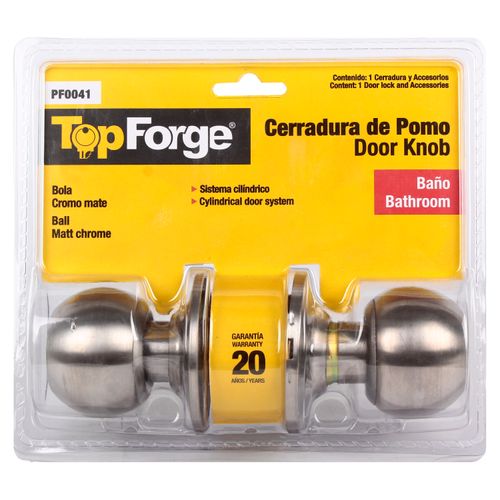 Chapa Top Forge Pomo Para Baño Acabado Cromo