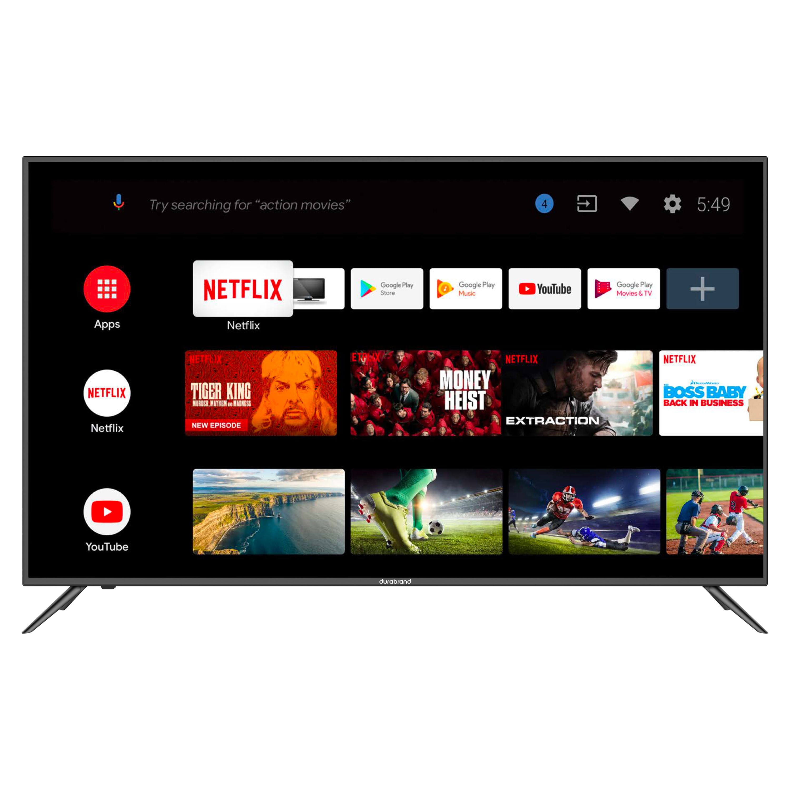 Comprar Pantalla Smart TV 4K Durabrand Led Android De 50 Pulgadas