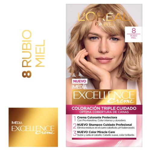 Tintura Permanente Excellence Creme  L'Oreal Paris - Tono 8