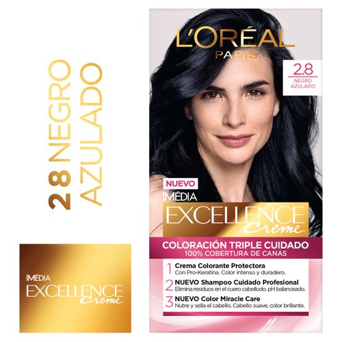 Tinte L'Oreal Paris Para el Cabello Excellence Creme Negro Azulado - 50 ml