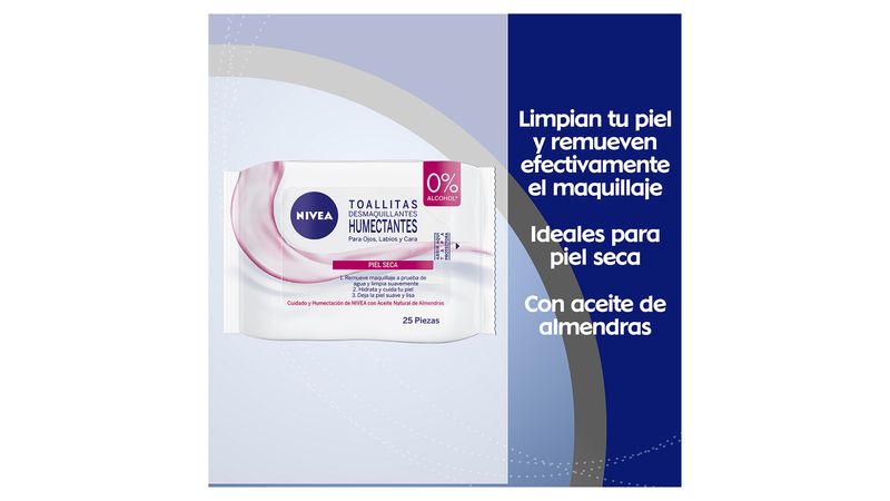 Toallas Desmaquillantes NIVEA para Piel Seca y Sensible 25un