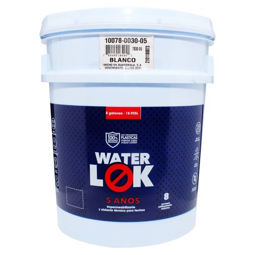 Pintura Waterlok impermeabilizante para techos color blanco - 5 gal