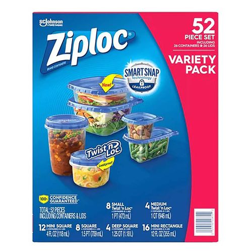 Pack Contenedor Ziploc Lunch 52 Piezas