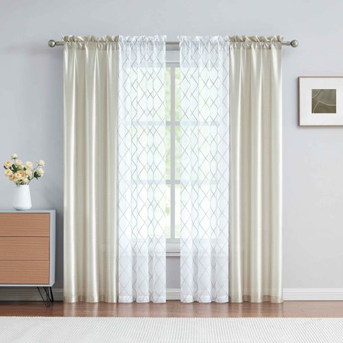 Set De 4 Cortinas Mainstays Para Sala Ivory