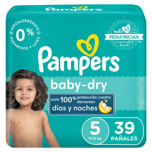Pañales Pampers Baby-Dry, Talla 5 -  39 Unidades
