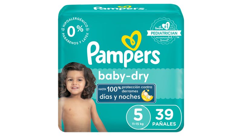 Comprar Pañales Pampers Baby-Dry, Talla 5, 11-15kg - 39Uds