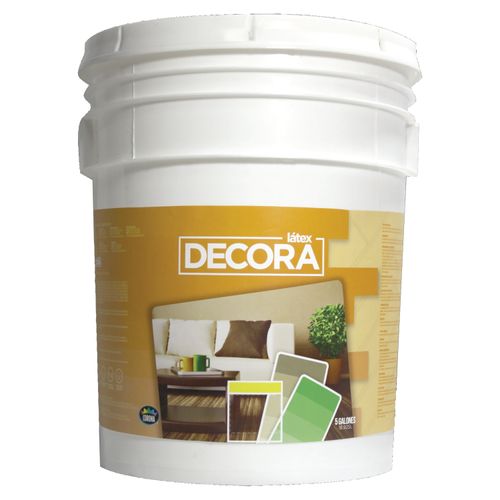 Pintura Latex Decora, Para Interiores Fórmula Mejorada Color Azul Cubeta - 5 Galónes