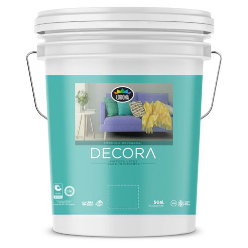 Pintura Latex Decora, Para Interiores Fórmula Mejorada Color Durazno En Cubeta - 5 Galónes