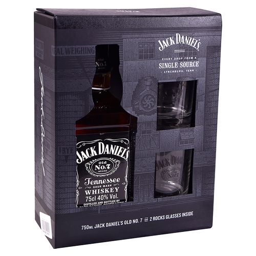 Whisky Jack Daniels Tin Mas 2 Vaso - 750ml
