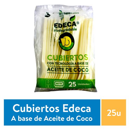 Tenedor Edeca Biodegradable - 25 Unidades