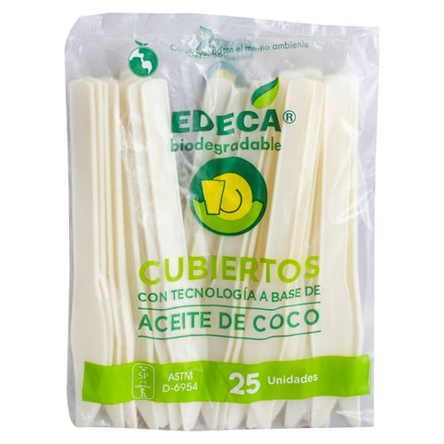 Cuchillo Edeca Biodegradable - 25 Unidades