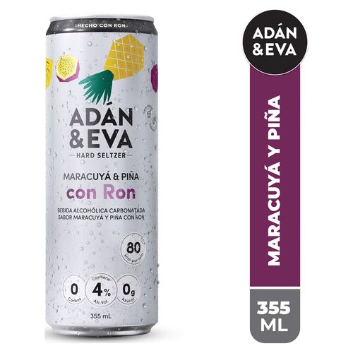 Bebida Alcohólica Adán Y Eva, Maracuya Piña Con Ron - 355ml