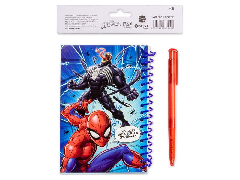 Libreta-con-Pluma-Spiderman-para-escribir-notas-o-tareas-importantes-2-53691