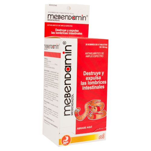 Mebendamin 100mg Sobre 6 Tabletas - Precio Indicado por Sobre -