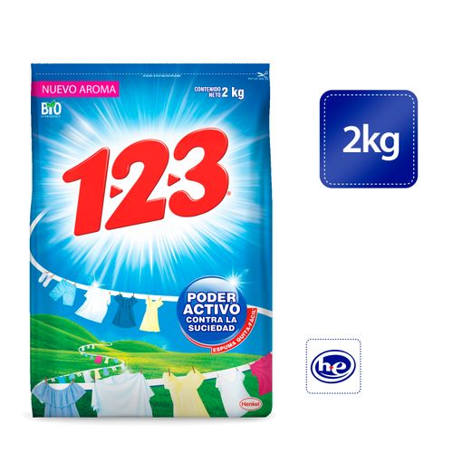 Detergente en Polvo 123 Regular -  2000 g