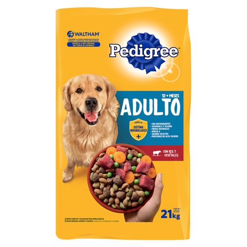 Alimento seco Pedigree para perros adultos sabor res y vegetales - 21 kg