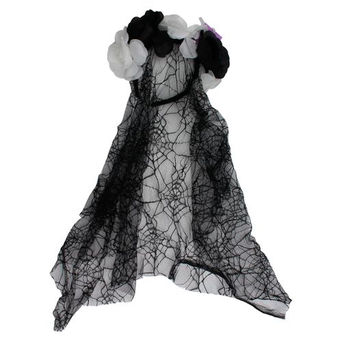 Diadema Con Velo Y Flores Hw