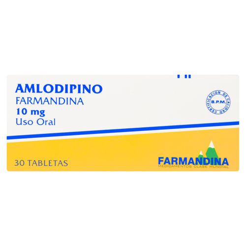 Amlodipino Farmandina 10 Mg 30 Tabletas