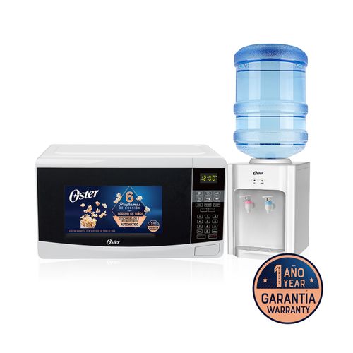 Microondas Oster, de 0.7 CUFT, con control digital + Dispensador de Agua de mesa