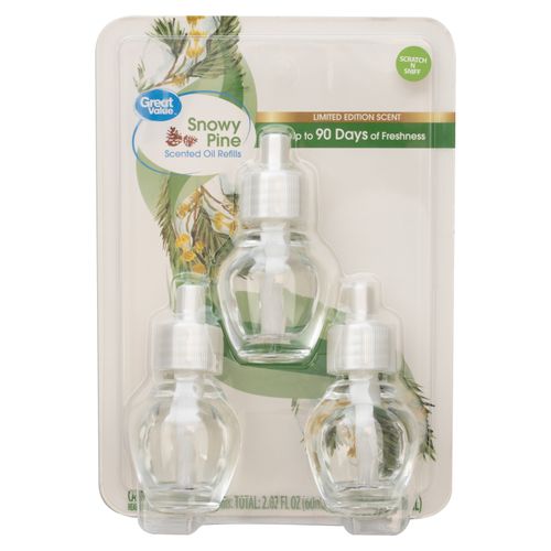 Aromatizante Marca Great Value Respuesto Snowy Pine 3 Pack -60 ml