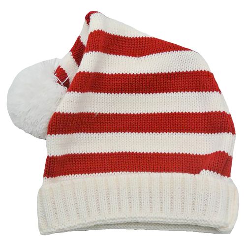 Gorro navideño Holiday Time  rayas con pompon 37 cm Modelo DG2218-072