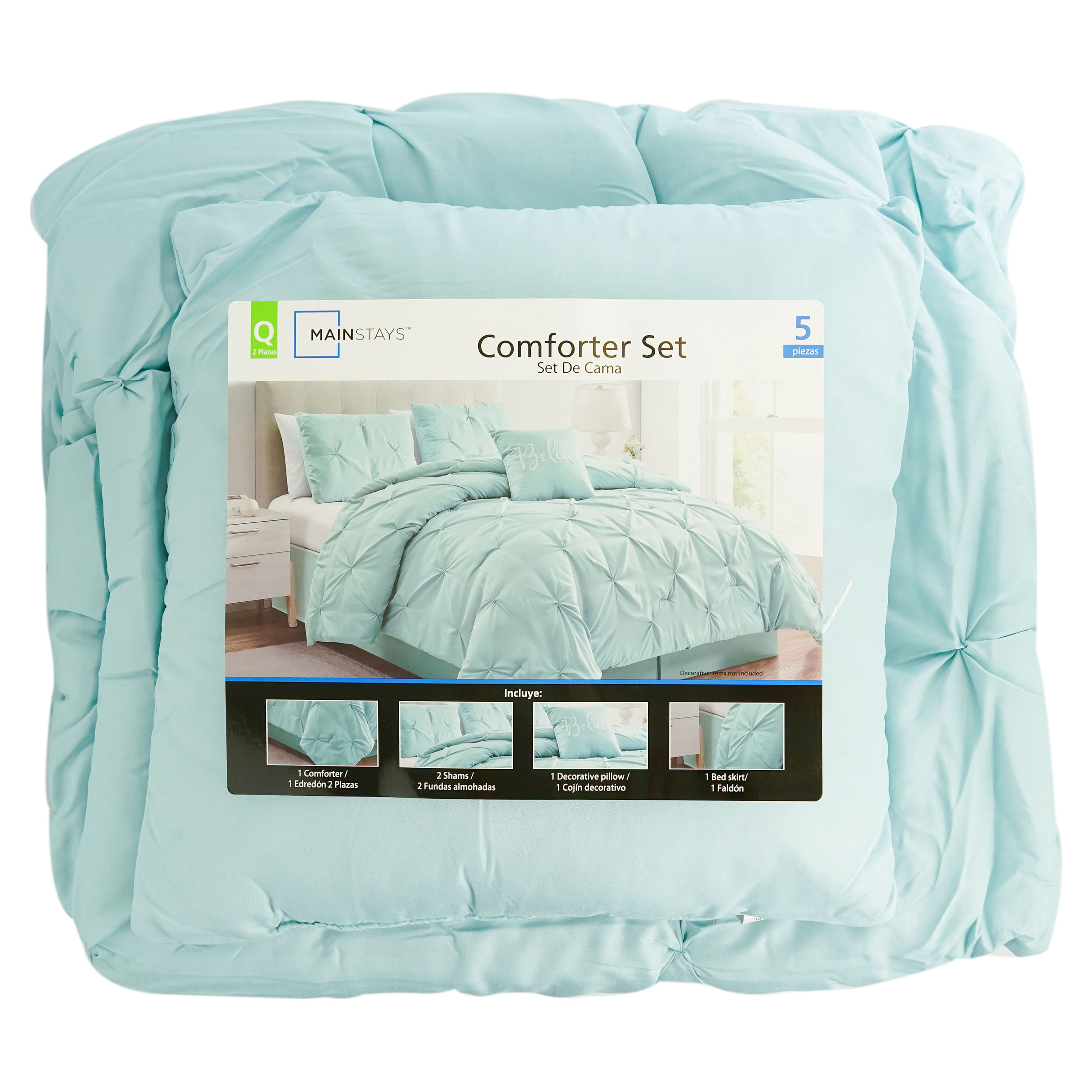 Comprar Set Edredon Mainstays Pt Azul 5 Pzs Queen, Walmart Guatemala -  Maxi Despensa