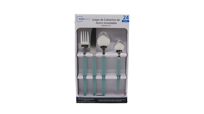 Comprar Set de cubiertos de 24pzs MAINSTAYS .Modelo:5000A-B04