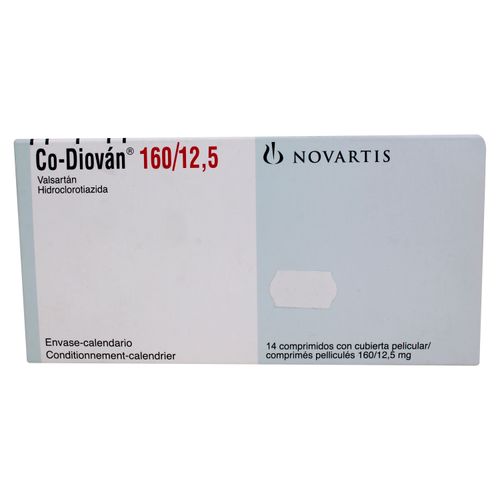 Co-Diovan Novartis 160 Mg/12.5 Mg X 14Tabletas