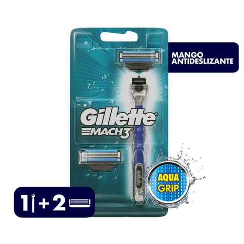 Gillette Mach3 AquaGrip  Rasuradora Recargable con 2 repuestos