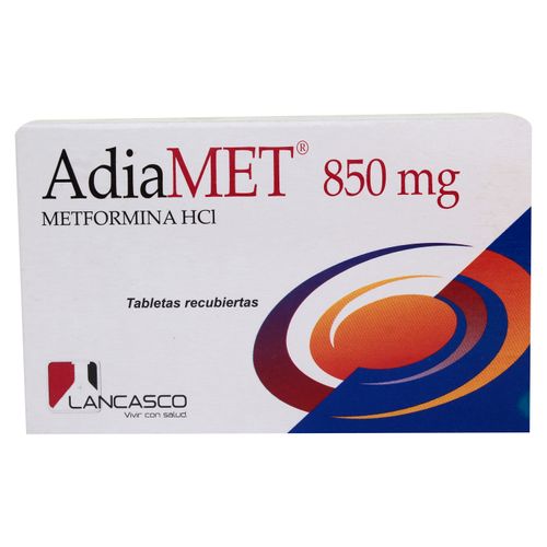 Hipoglicemiante Adiamet  850 Mg 30 Tabletas