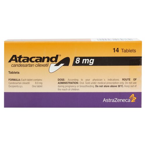 Atacand Astra Zeneca 8mg 14 Tabletas