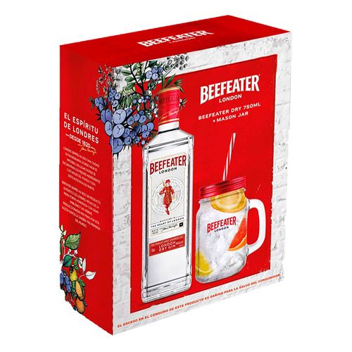 Ginebra Beefeater Mas Mason Jar 750ml
