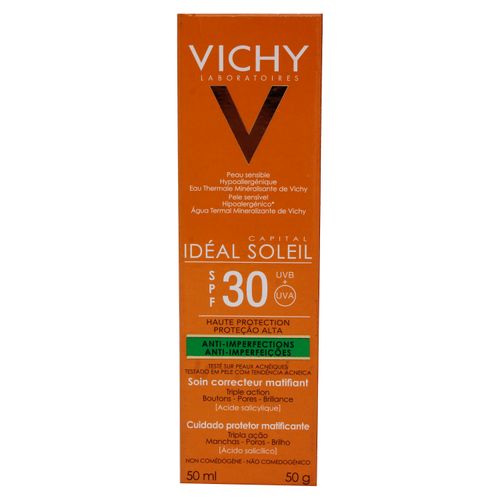 Protector solar Vichy capital soleil cuidado protector matificante FPS 30 - 50 ml