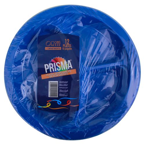 Plato Prisma C N10 C Div Azul Amar 12Ea