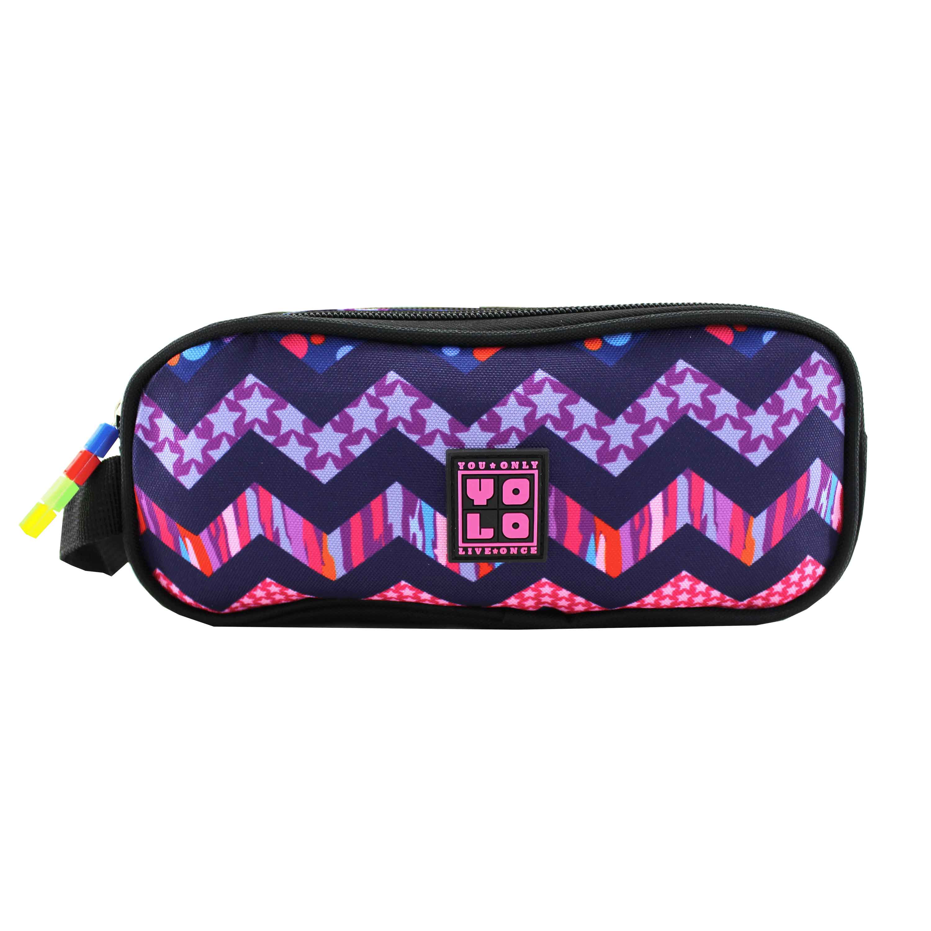 Cartuchera-Juvenil-Yolo-con-Doble-Compartimiento-Estampado-Color-Azul-con-Morado-1-55708