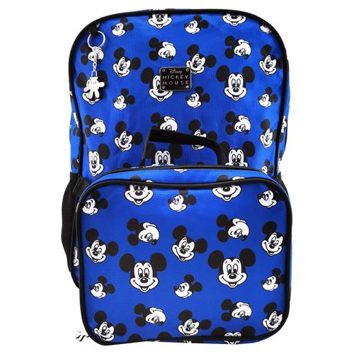 Mochila Juvenil Disney Con Malla En Laterales Para Botella En Juego Con Lonchera Térmica Estampados