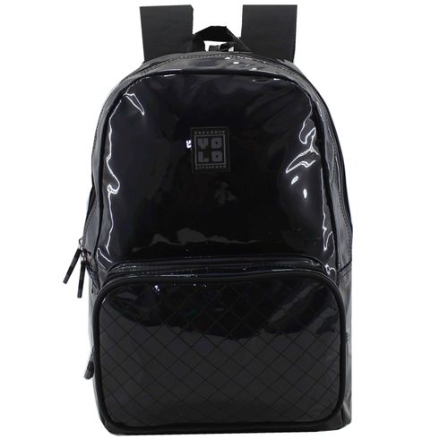 Mochila Yolo Juvenil Con Compartimiento Principal Y Bolsillo Pequeño Al frente Color Negro