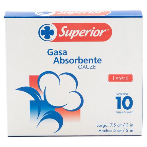 Gasa Superior Absorbente Esteril 7.5X 5Cm