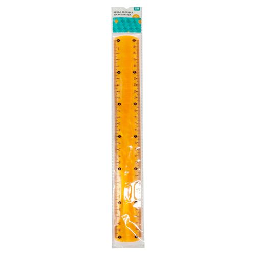 Regla Pen + Gear flexible anaranjada  - 30 cm