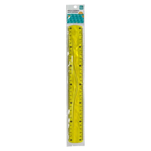 Regla  Pen + Gear flexible amarilla - 30 cm